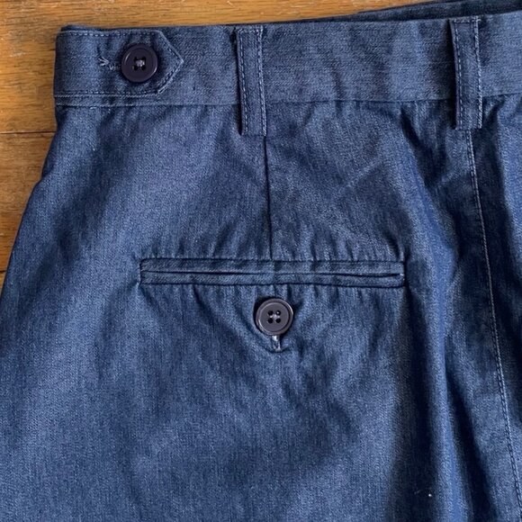 Vintage Chambray Skirt Size XS 26" Waist 1990s Blue Cotton Blend Pockets - Picture 5 of 5